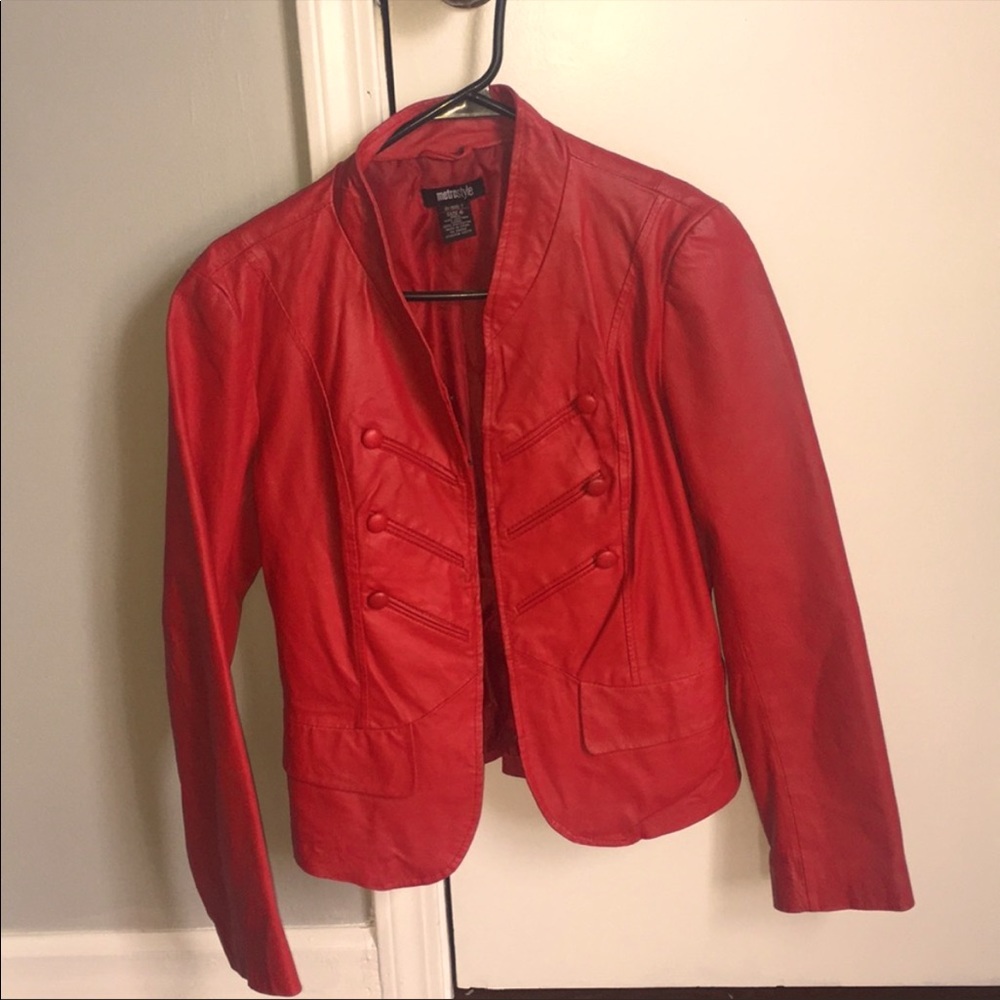 Metrostyle Real 100% authentic leather jacket! Micheal Jackson Vintage style